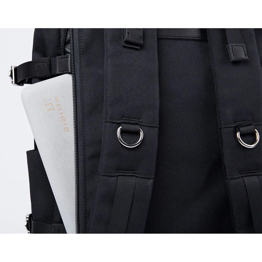 Sandqvist Bernt Backpack black with black leather