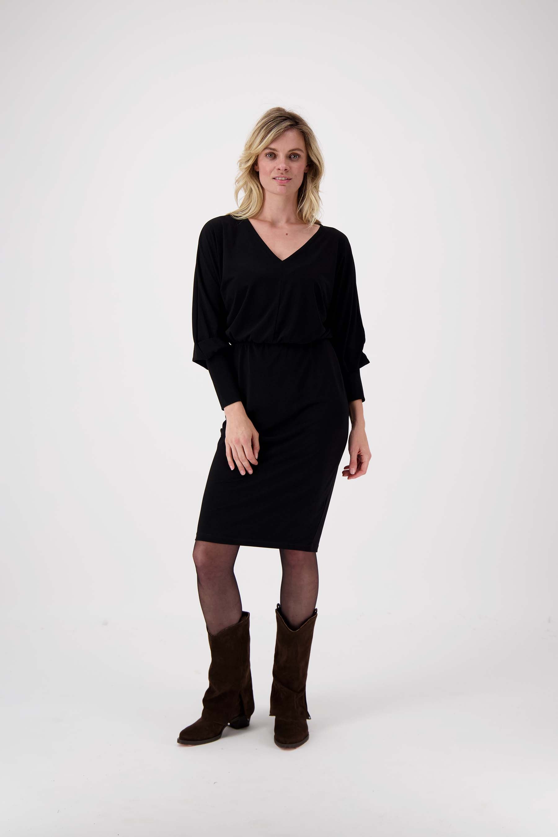 jersey jurk V-hals