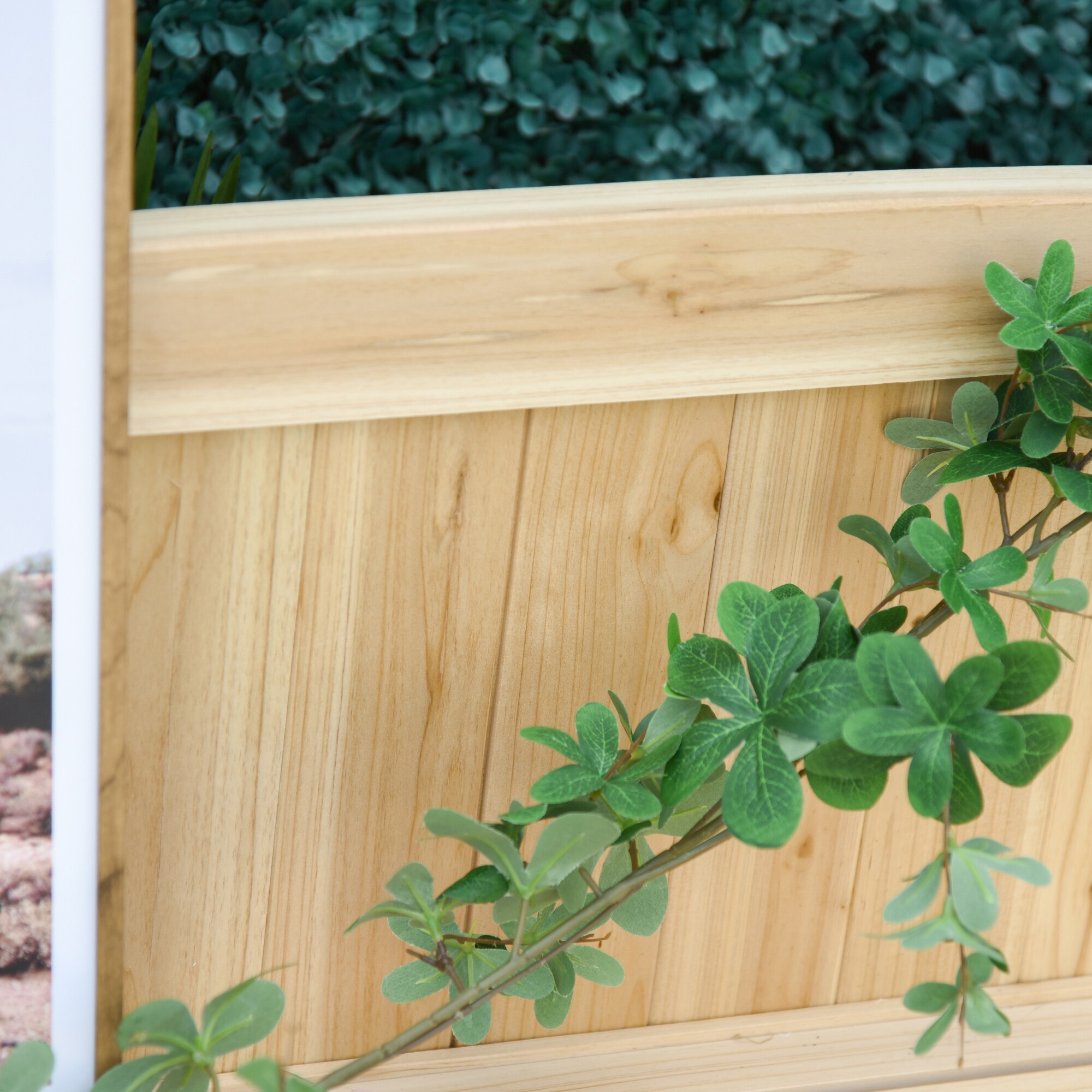 Outsunny Gartenbank mit Stauraum natur 115 x 45 x 75 cm (BxTxH)