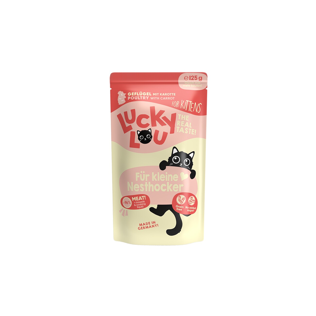Lucky Lou Nassfutter Katze Kitten Geflügel 16x125 g