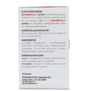 Arkopharma Cranberola Forte Sachets 1800mg 20ST