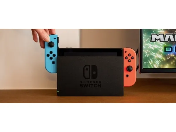 Nintendo Switch with Neon Blue and Neon Red Joy-Con - Spilkonsol - Full HD - sort, neonrød, neonblå