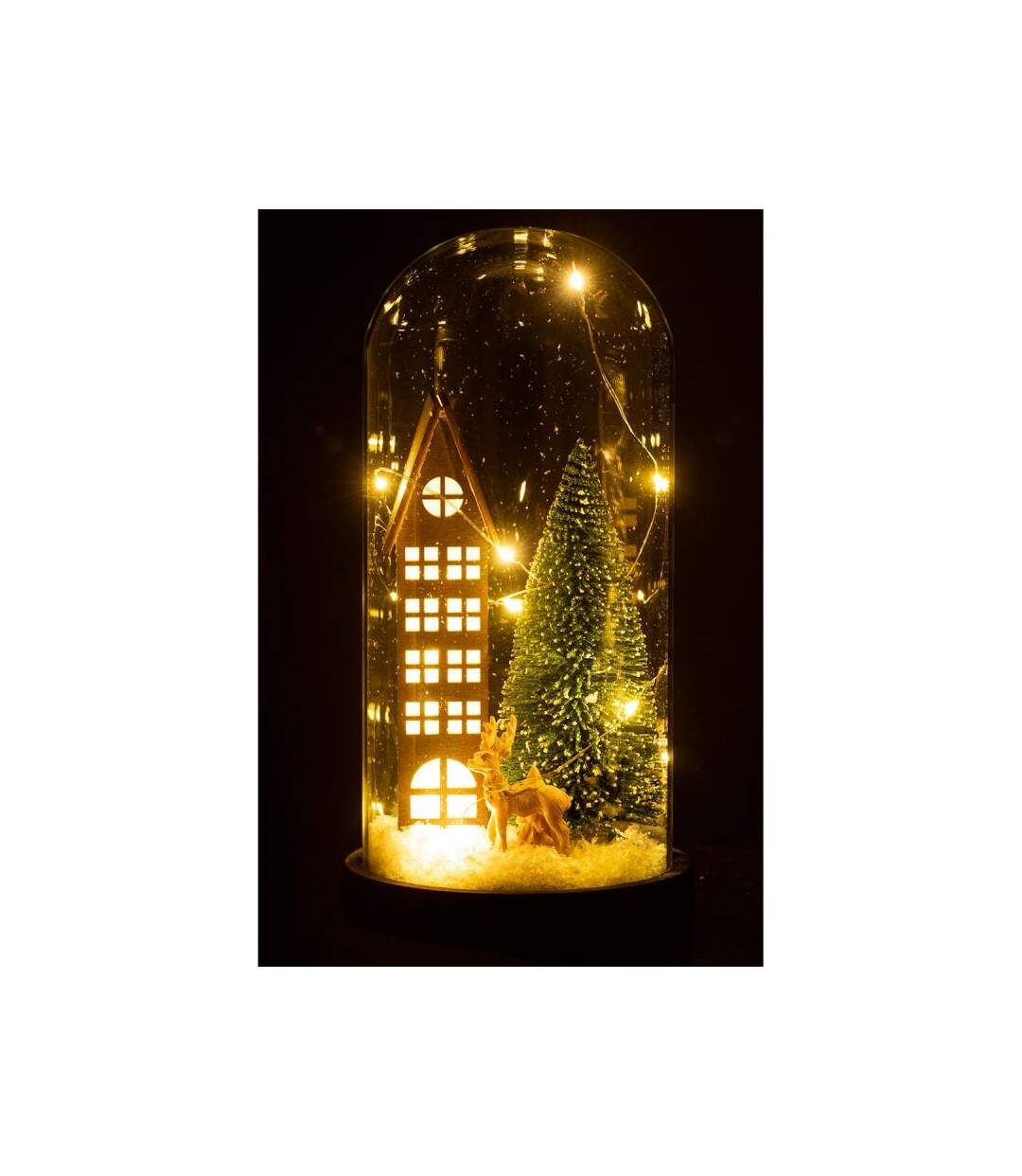 Paris Prix - Cloche Déco Led En Verre maison 27cm Marron