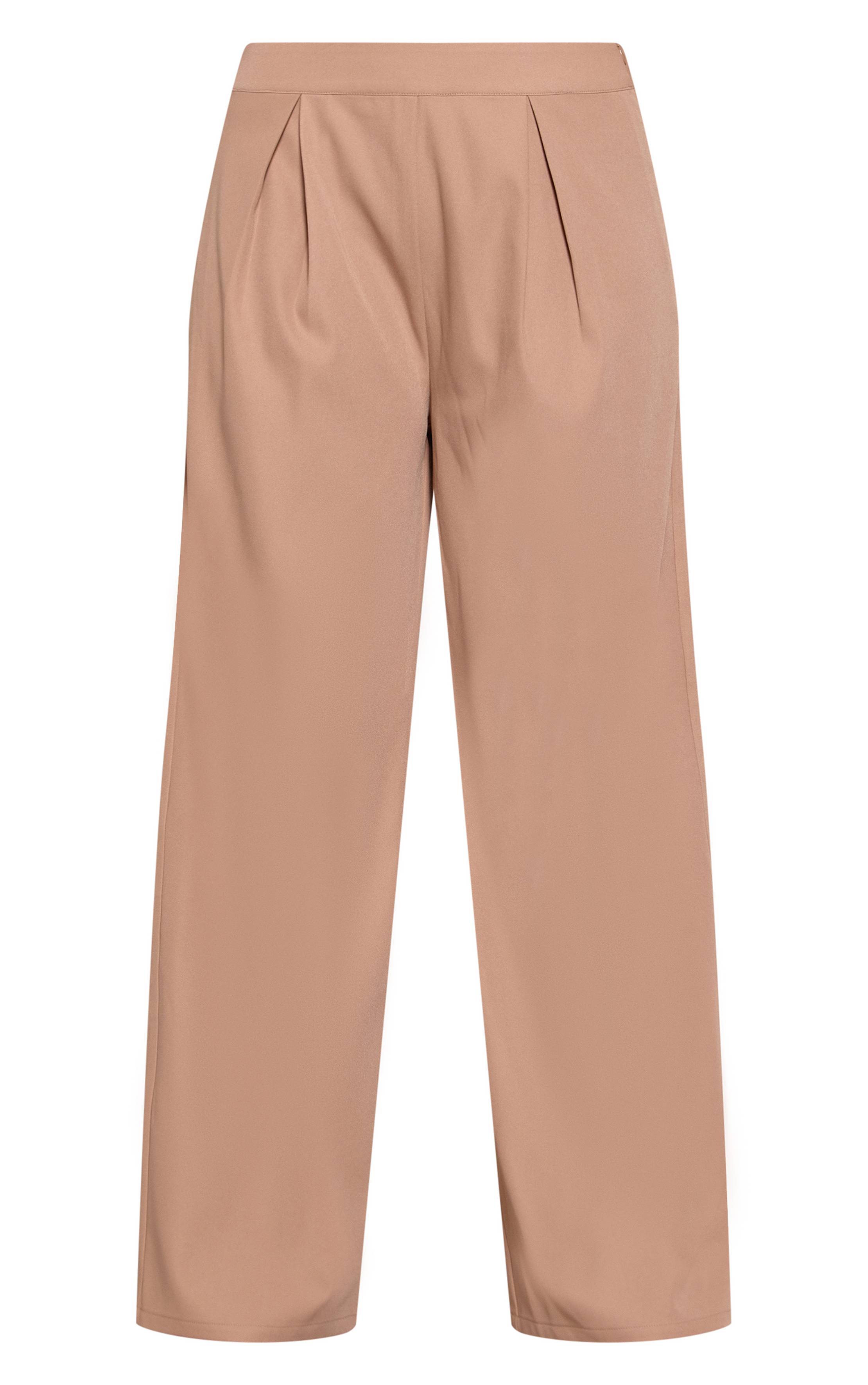 Gris Pierre Pantalon Large À Détails Plissés Shape