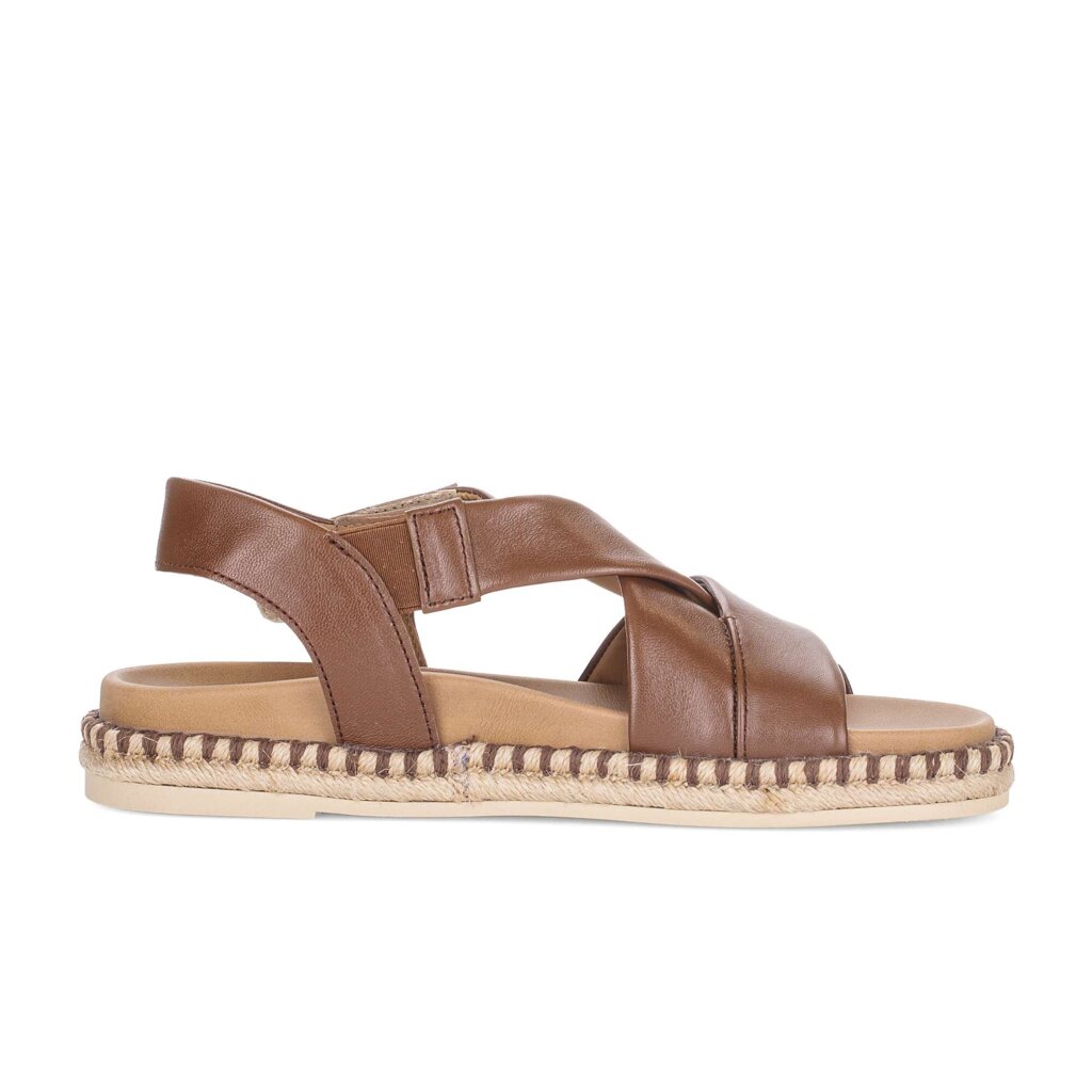 Sandal met riempjes bruin