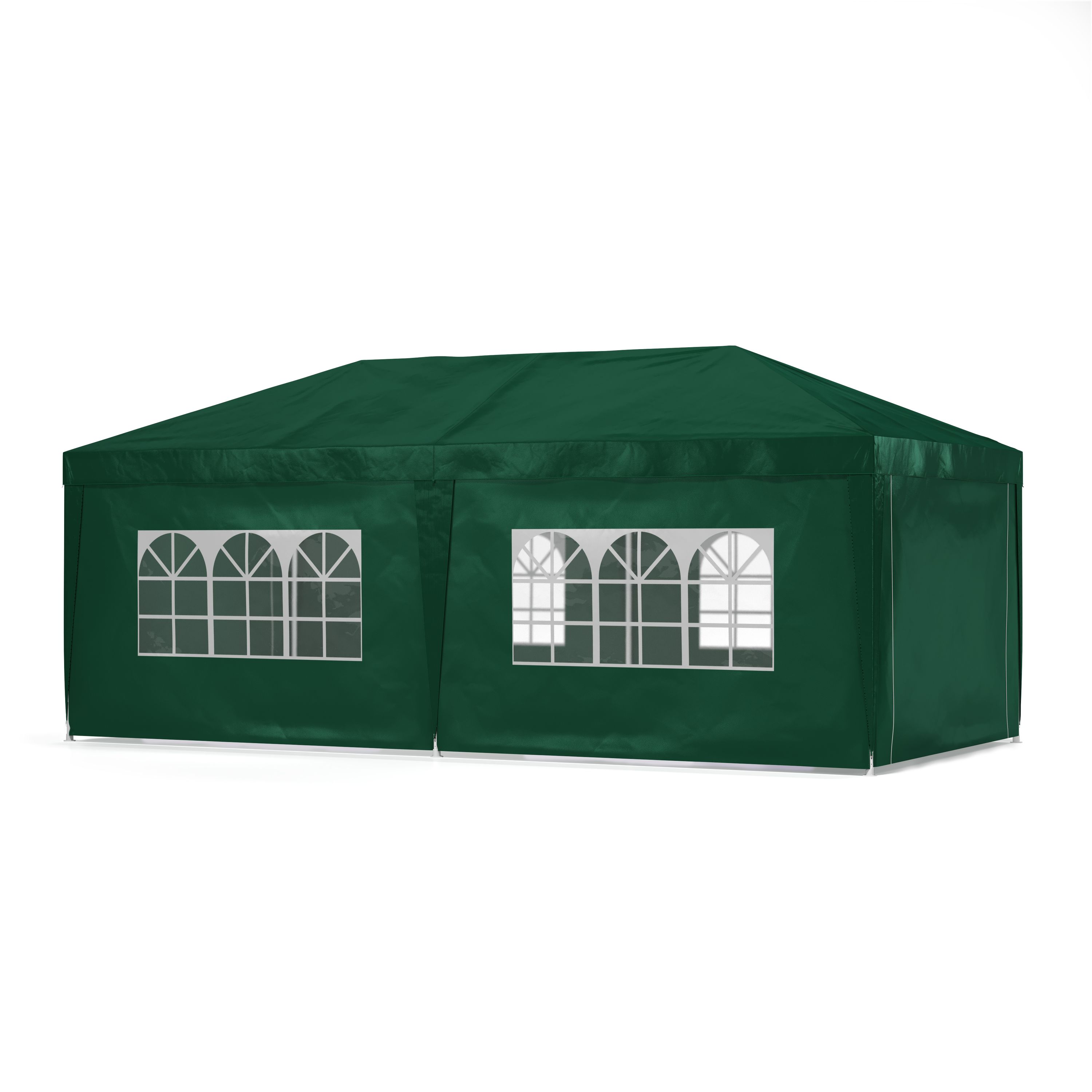 Pavillon LINU 6 x 3 m grün inkl. 6 Seitenwände