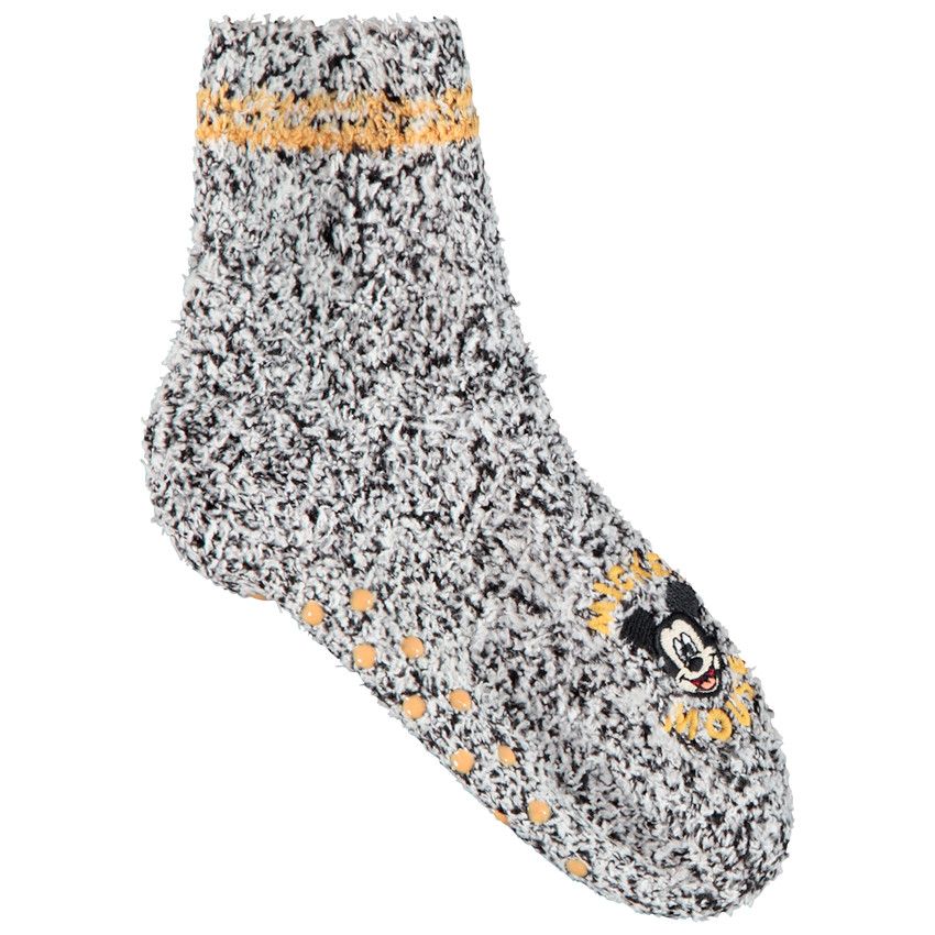 Chaussettes en sherpa antidérapantes Mickey Disney - Gris chiné
