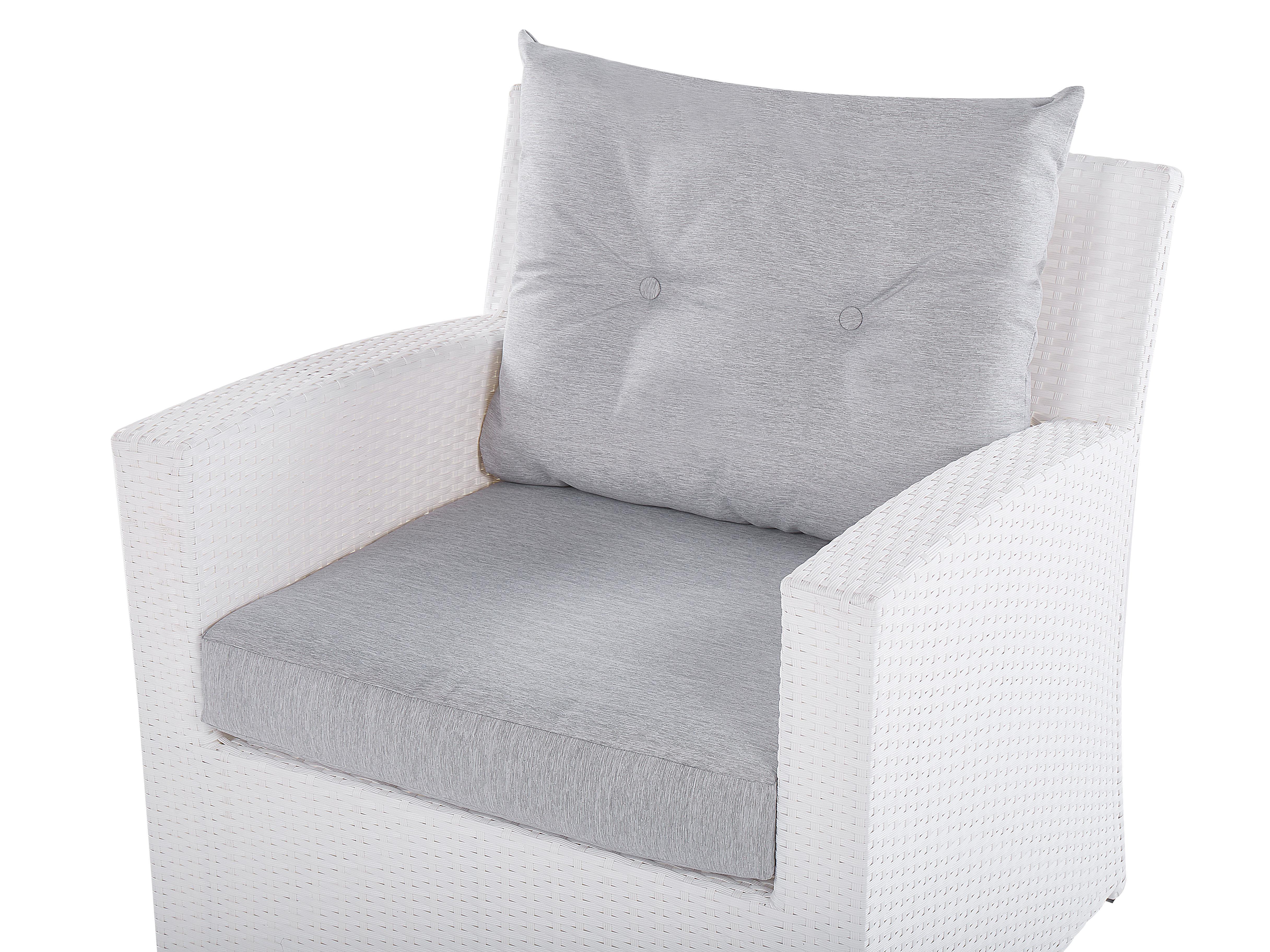 Loungeset met tafel 4-zits MARINO PE rotan Wit