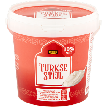 Jumbo Yoghurt Turkse Stijl Naturel 10% Vet 1 kg