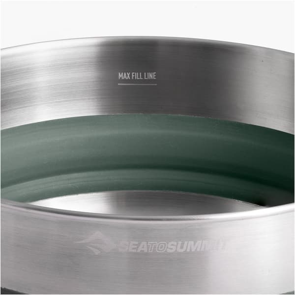 Popote randonnée SEA TO SUMMIT DETOUR STAINLESS STEEL COLLAPSIBLE POURING POT 3L GREEN