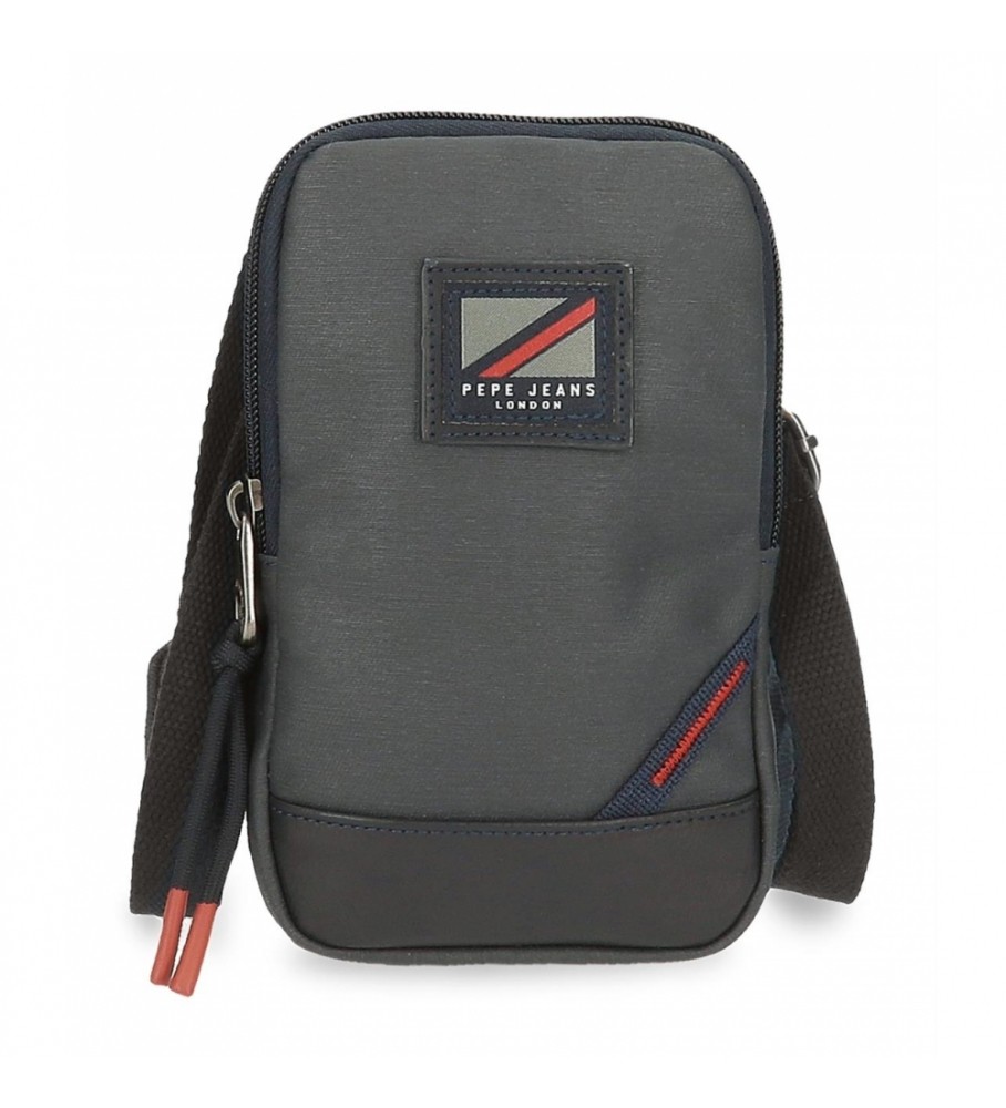 Bolsa de ombro para celular Pepe Jeans Hackney cinza