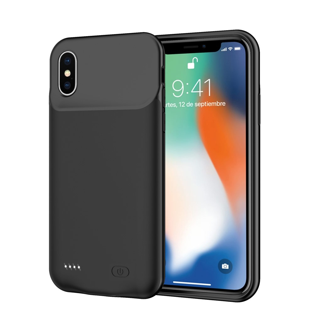 iPhone Xs Max Backpack Akku Case Schutzhülle (6500mAh) - Schwarz