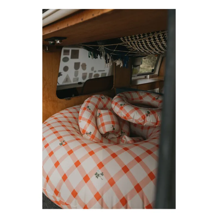 garbo&friends Bouée gonflable Gingham Sorrel | Rouge