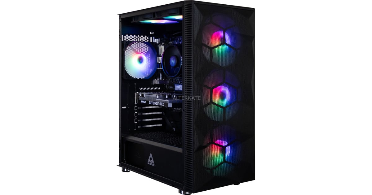 ALTERNATEThunderstorm Starter Ryzen 5 – RTX 3050 gaming pc  (Zwart | R5 5500 | RTX 3050 | 16 GB | 1 TB SSD)