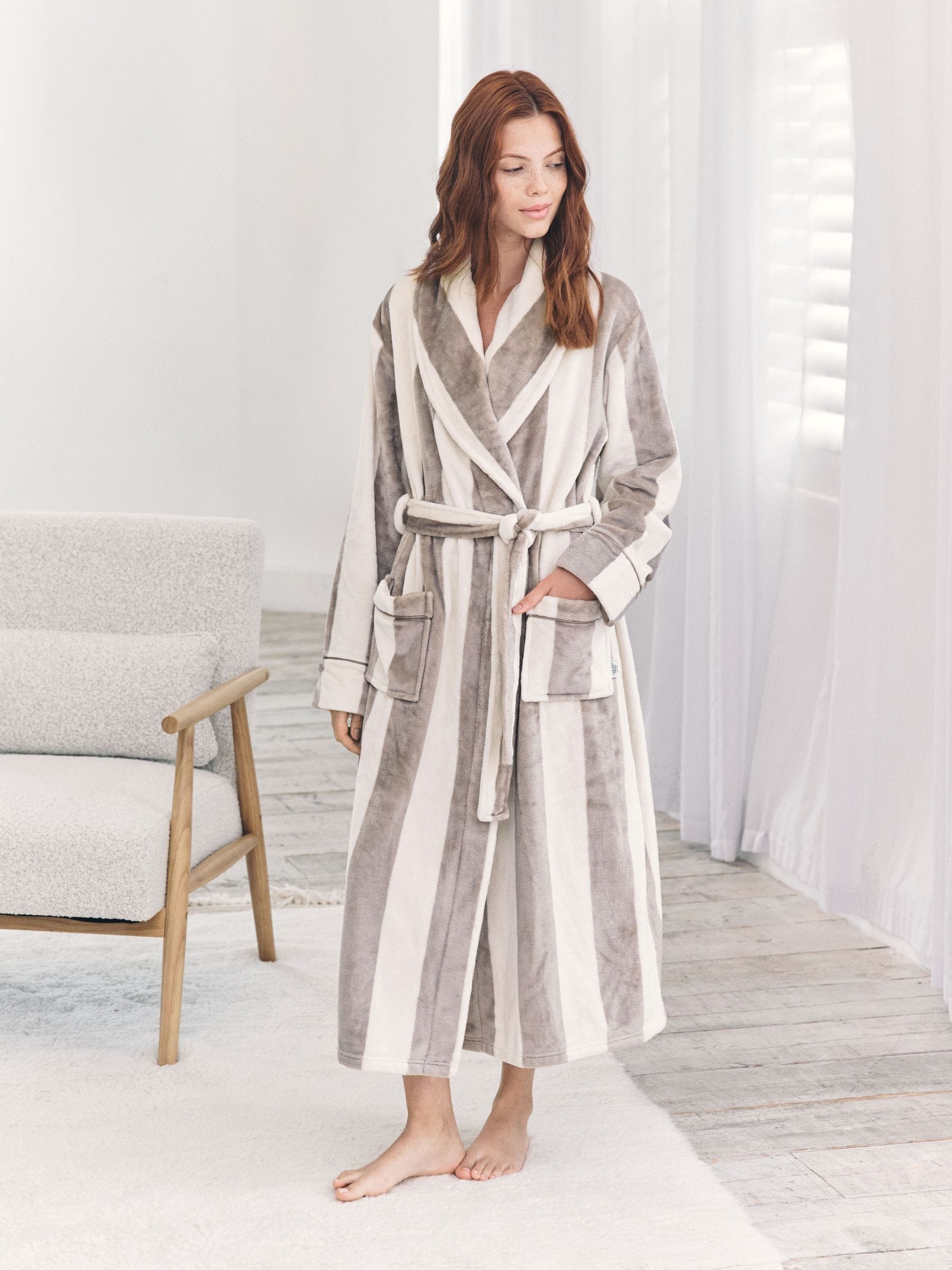 Bruin - Chelsea Peers Fleece Stripe Dressing Gown