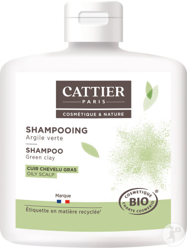 Cattier Shampoing Argile Verte Cheveux Gras Flacon 250ml