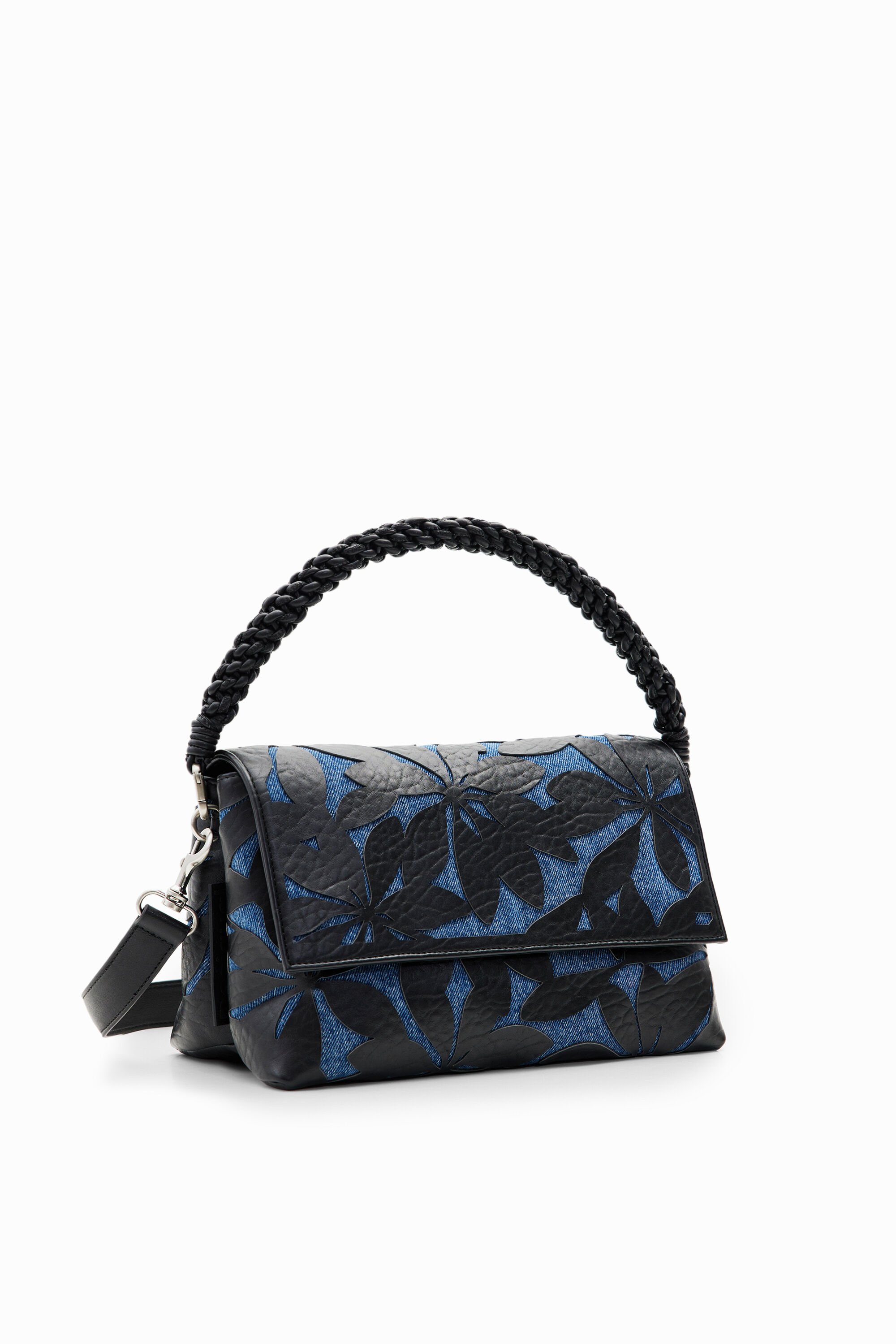 Sac à bandoulière moyen fleurs estampées