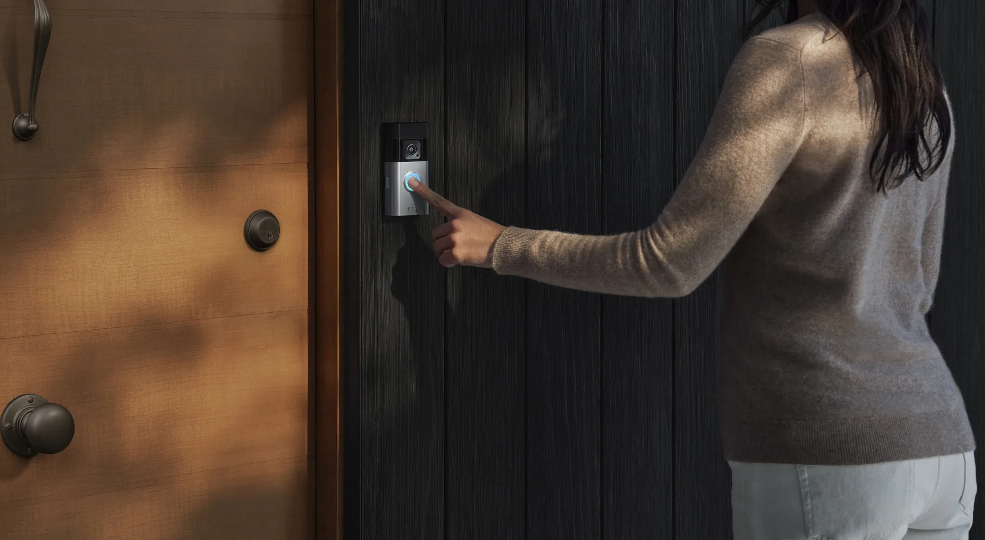 Ring Battery Video Doorbell Pro Nickel Satiné Sonnette connectée