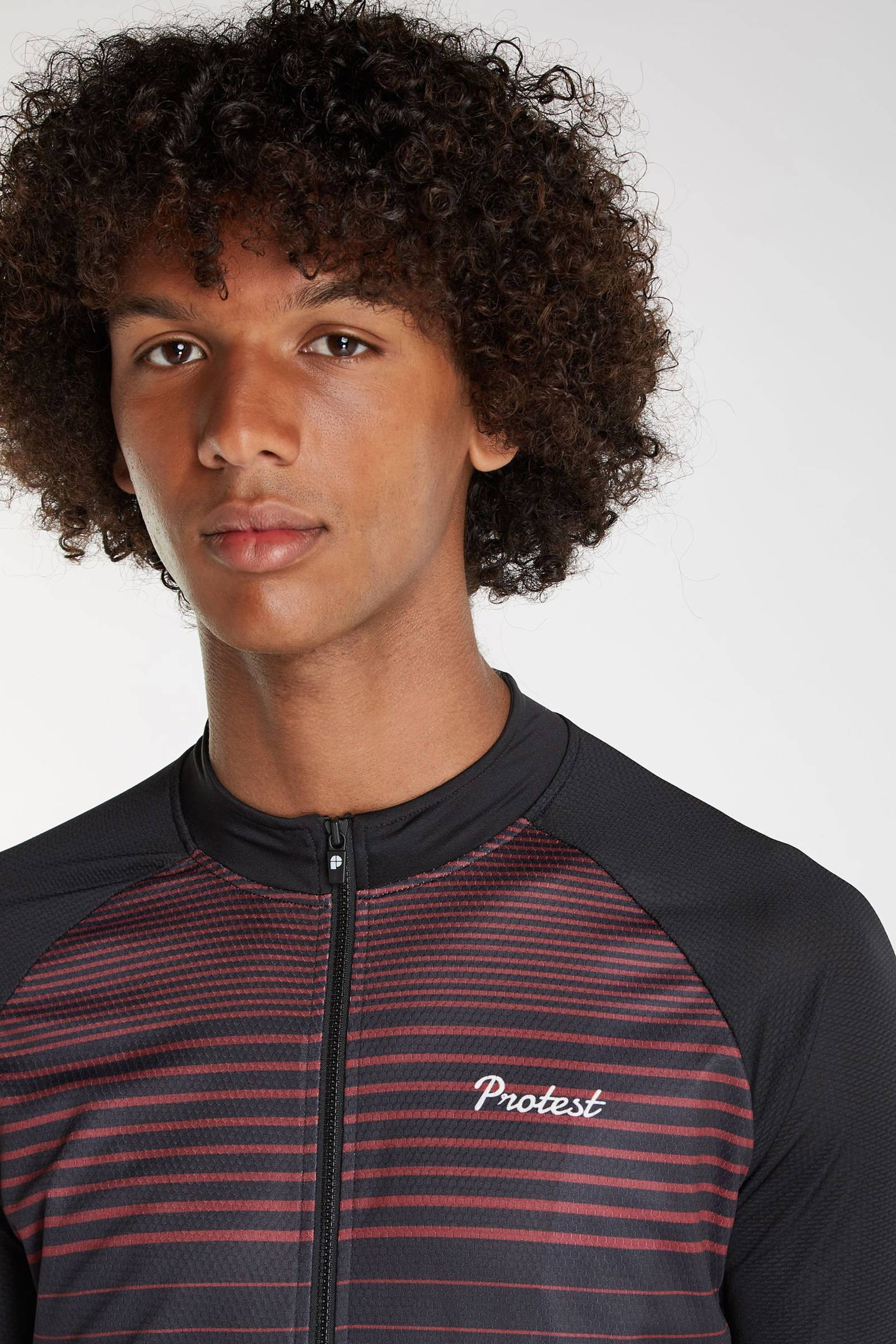Protest fietsshirt PRTKOBLET zwart/rood