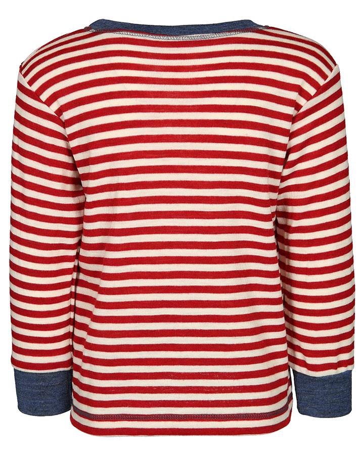 Woll-Langarmshirt BAKids gestreift in rot melange