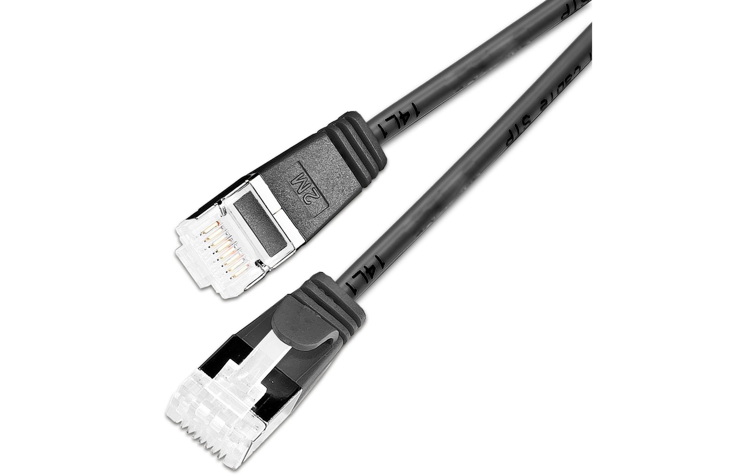 Slimpatchkabel RJ-45, Cat 6A, U/FTP, 2 m, Schwarz, 60-Pack<br>SLIM Multipack, 60x 2.0m KAT6A Patchkabel, schwarz
