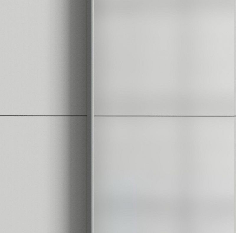 Kledingkast Elsen - Wit - Spaanplaat - 179x198x64 cm - Schuifdeuren - 3 Laden - Spiegel - Inclusief Roedes en Planken