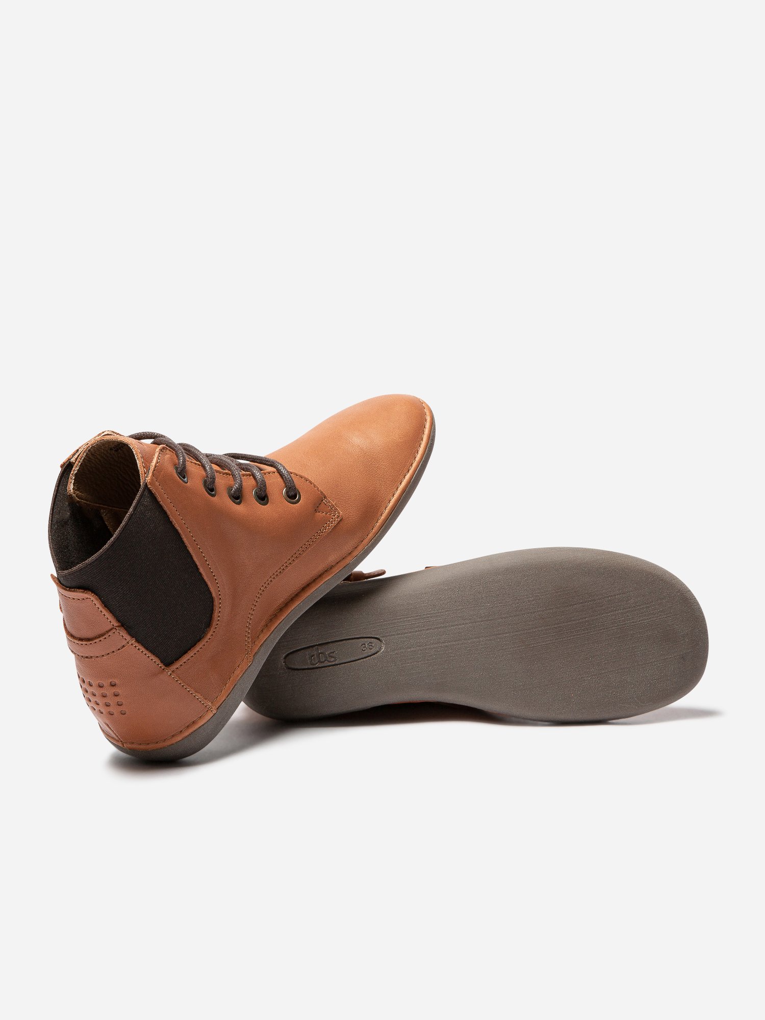 Boots Femme Confort Cuir Cognac