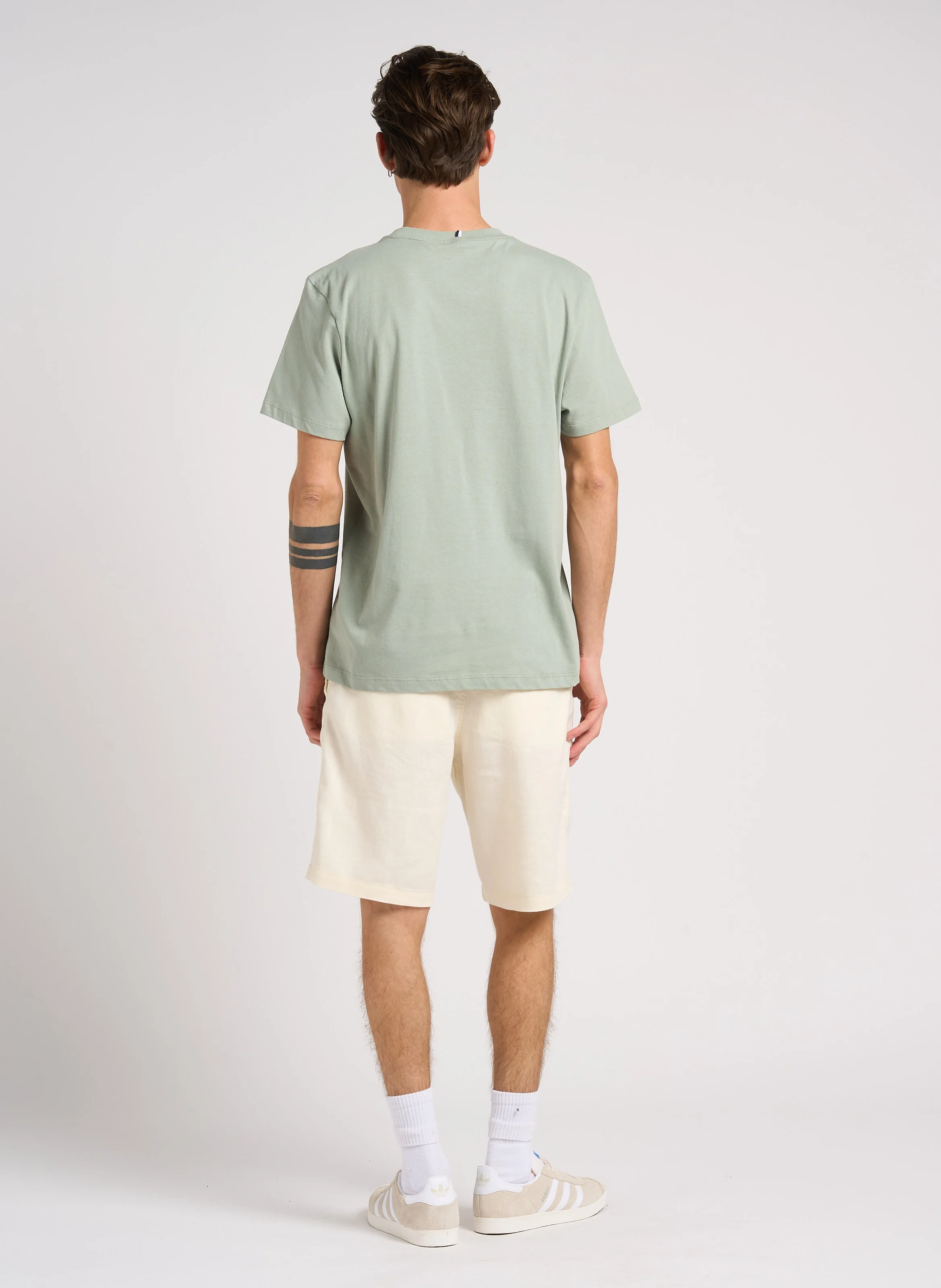 ARCY - Tee-shirt droit col rond en coton recyclé mélangé | Vert