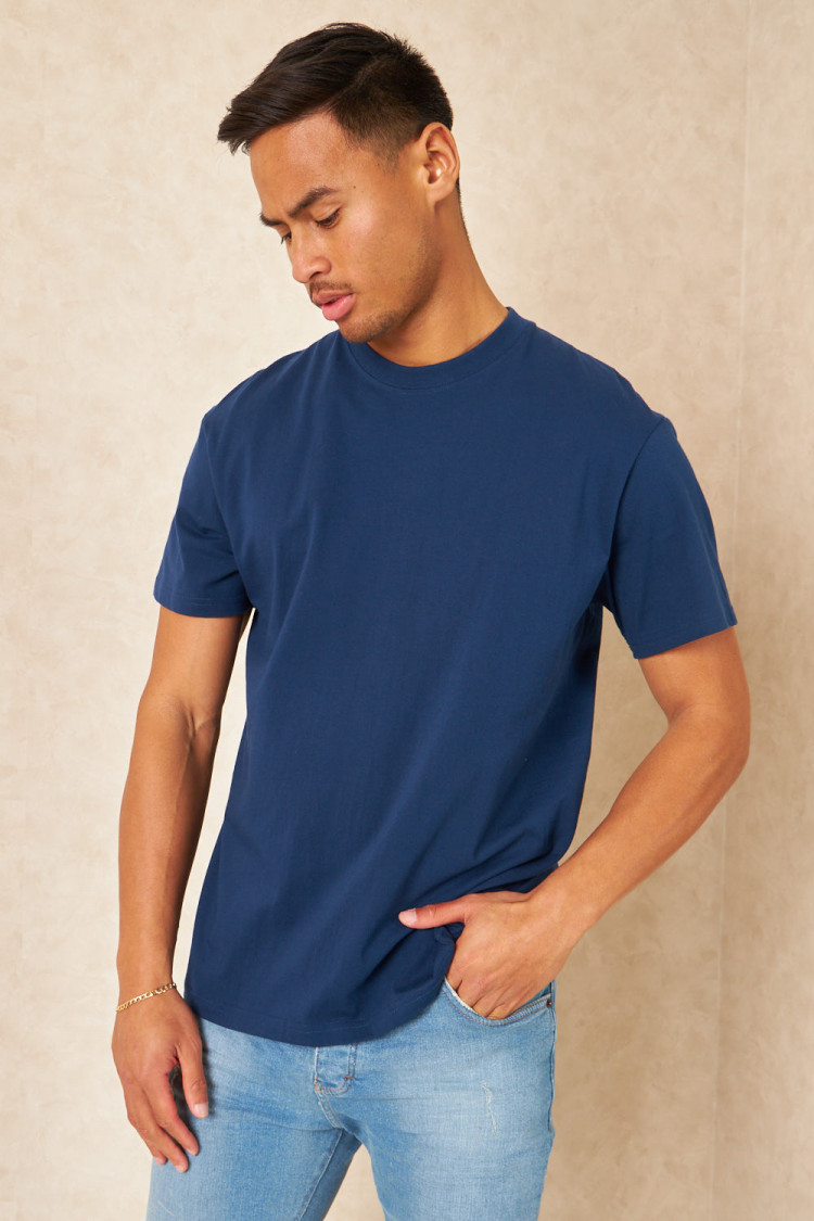 T-shirt basique manches courtes bleu foncé