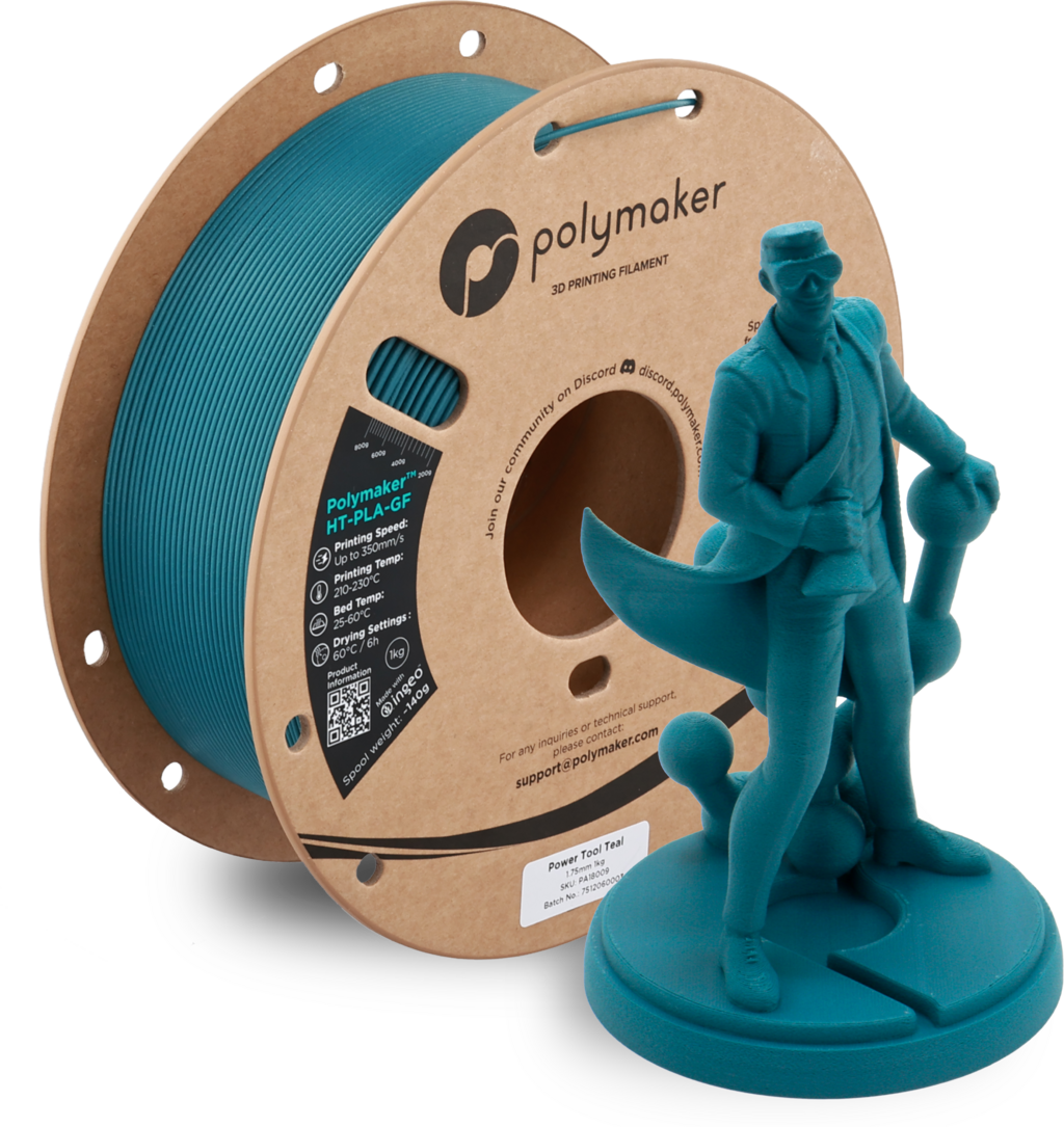 Polymaker  HT-PLA-GF Power Tool Teal, 1,75 mm / 1000 g    Hitzestabiles & temperaturbeständiges Hochleistungs-PLA für anspruchsvolle Anwendungen in Power Tool Teal