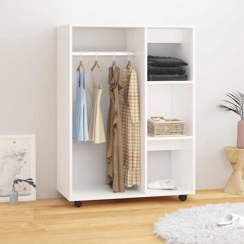 vidaXL - Kledingkast - Wit - Bewerkt Hout - 80x40x110 cm