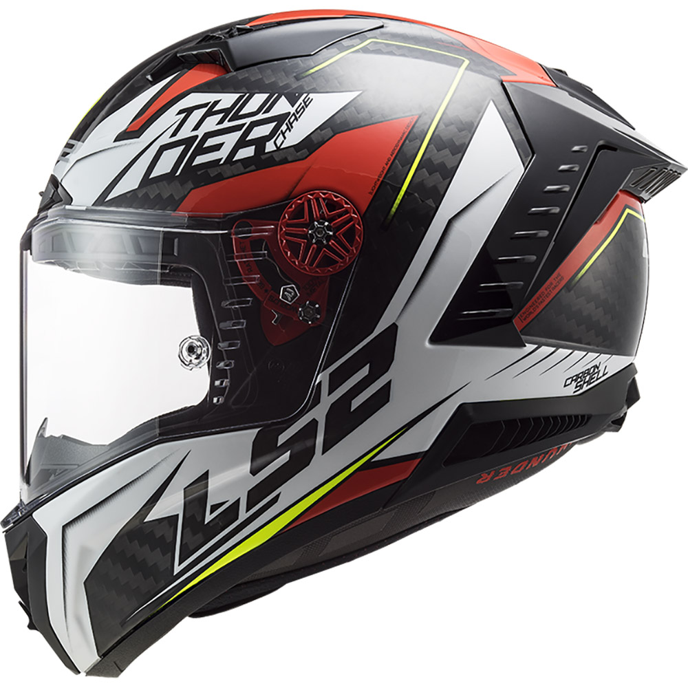 LS2 - Casque FF805 Thunder Carbon Chase Blanc / Rouge / Jaune