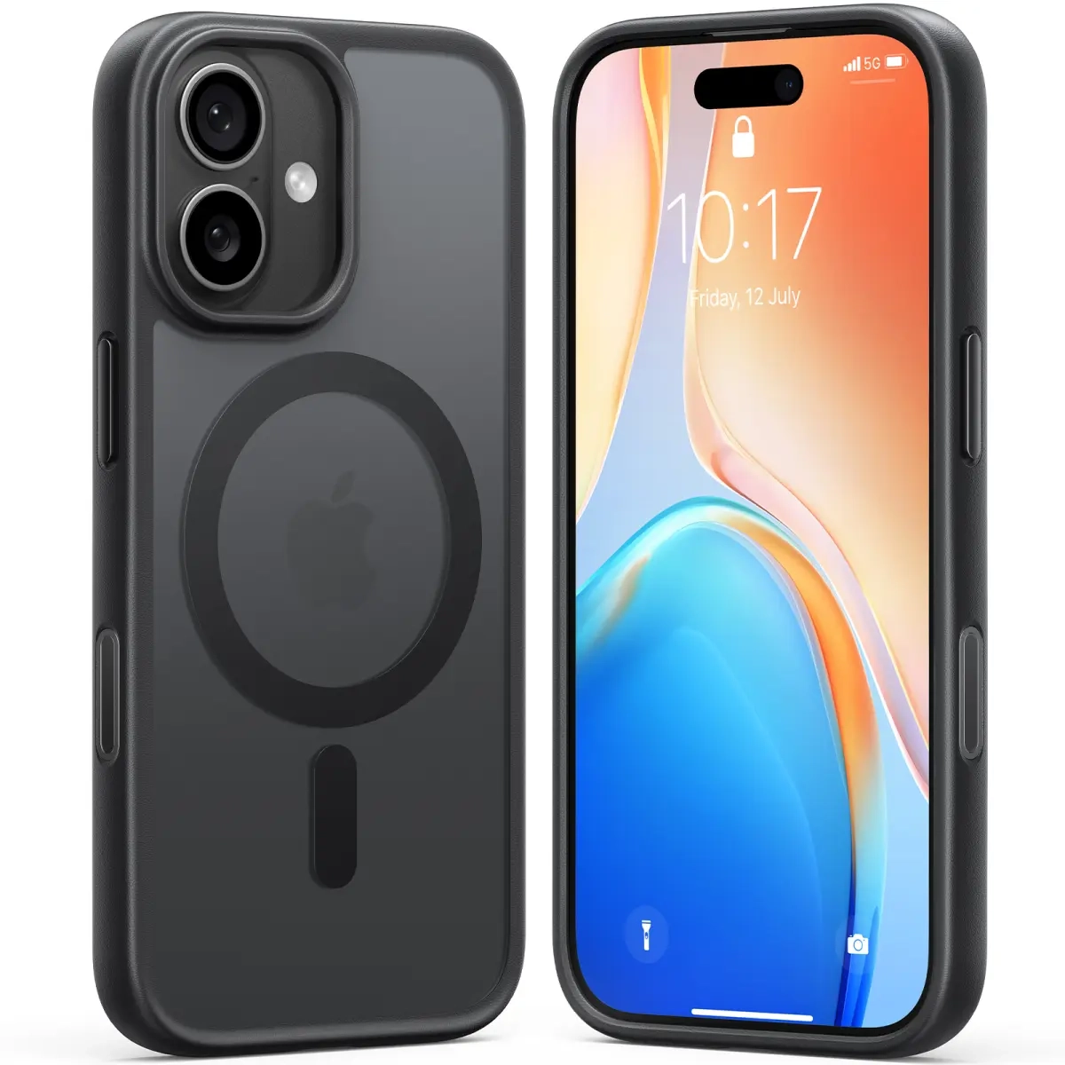 iPhone 17 Guardian Magnetic Series Hybrid Hardcase Hülle mit TPU Bumper - Schwarz