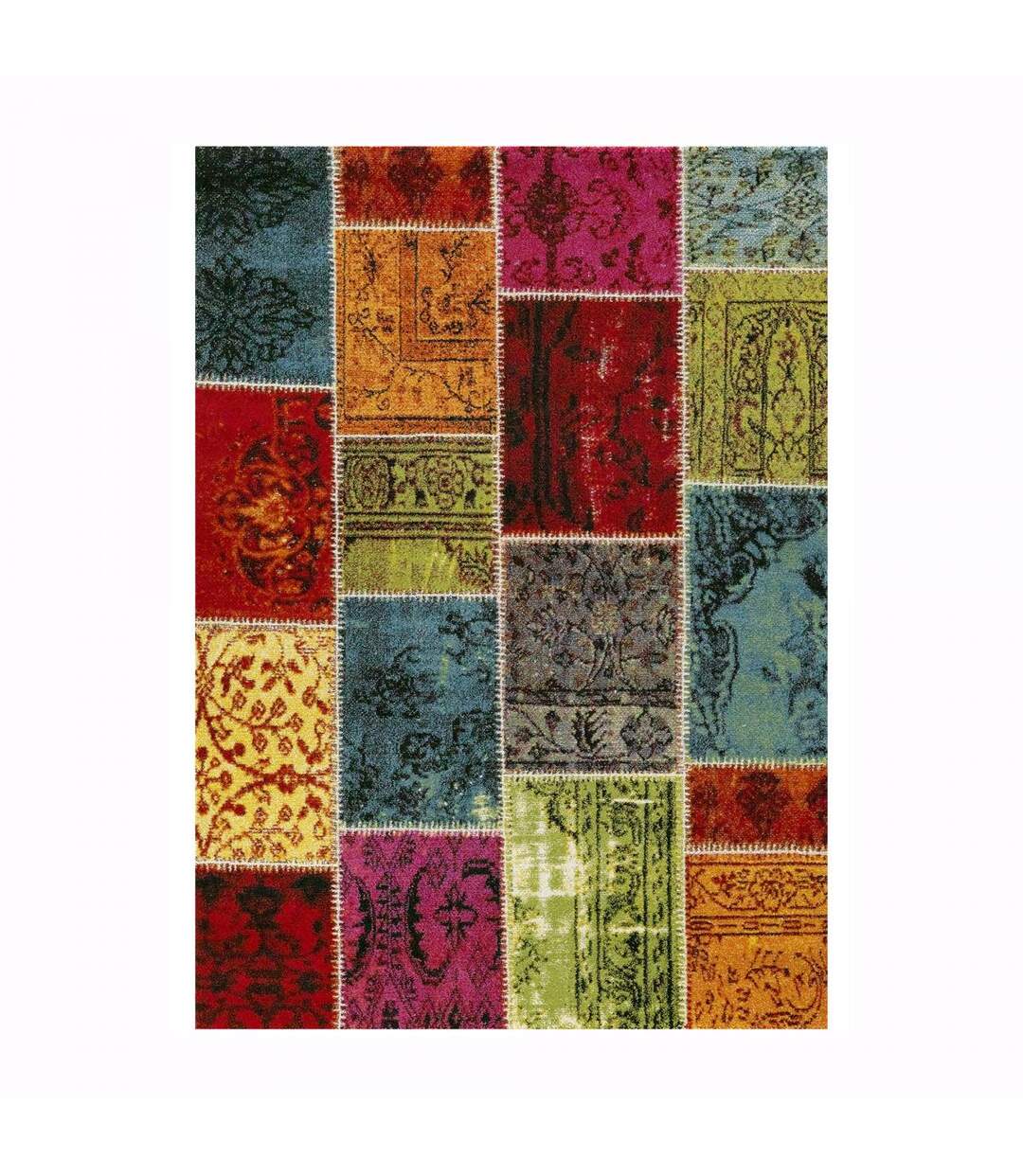 Tapis salon PATCHAWORKA 1 en polypropylène doux et soyeux OEKO TEX