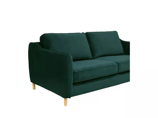 Vornay - Canapé convertible express 2 places en velours - Vert eucalyptus