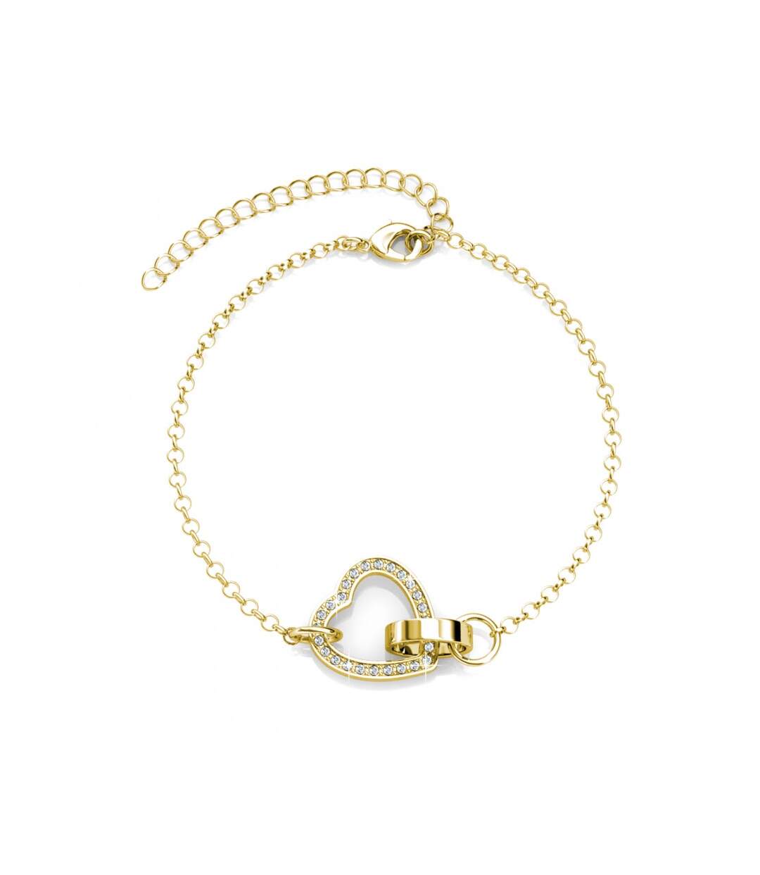 Bracelet Locked Heart - Doré et Cristal