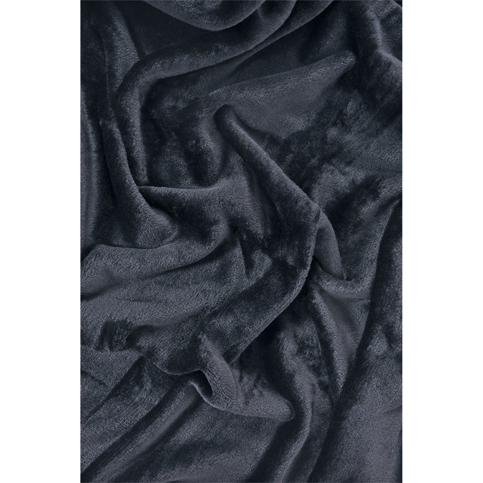 Kuscheldecke Flanell uni 150 x 200 cm schwarz
