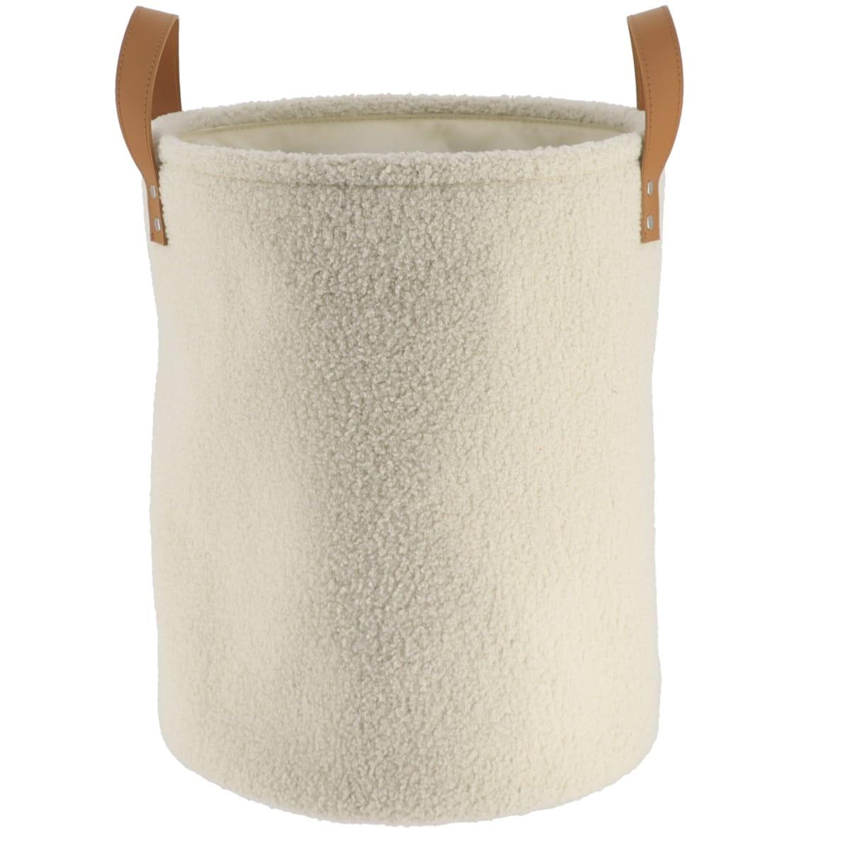 PANIERE POLYESTER FACON BOUCLETTE 30X38CM NATUREL