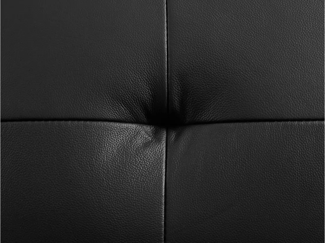 Canapé 3 places relax en cuir noir VINETA