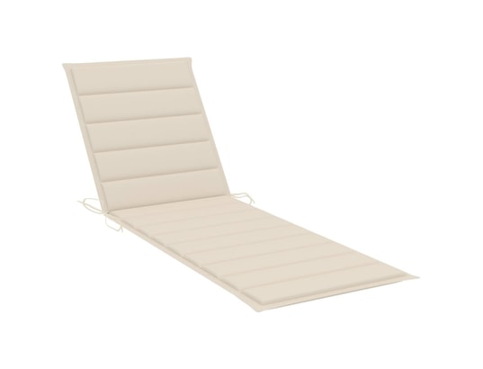 VIDAXL - Galette de chaise Coussin de chaise longue crème 200x60x4 cm tissu