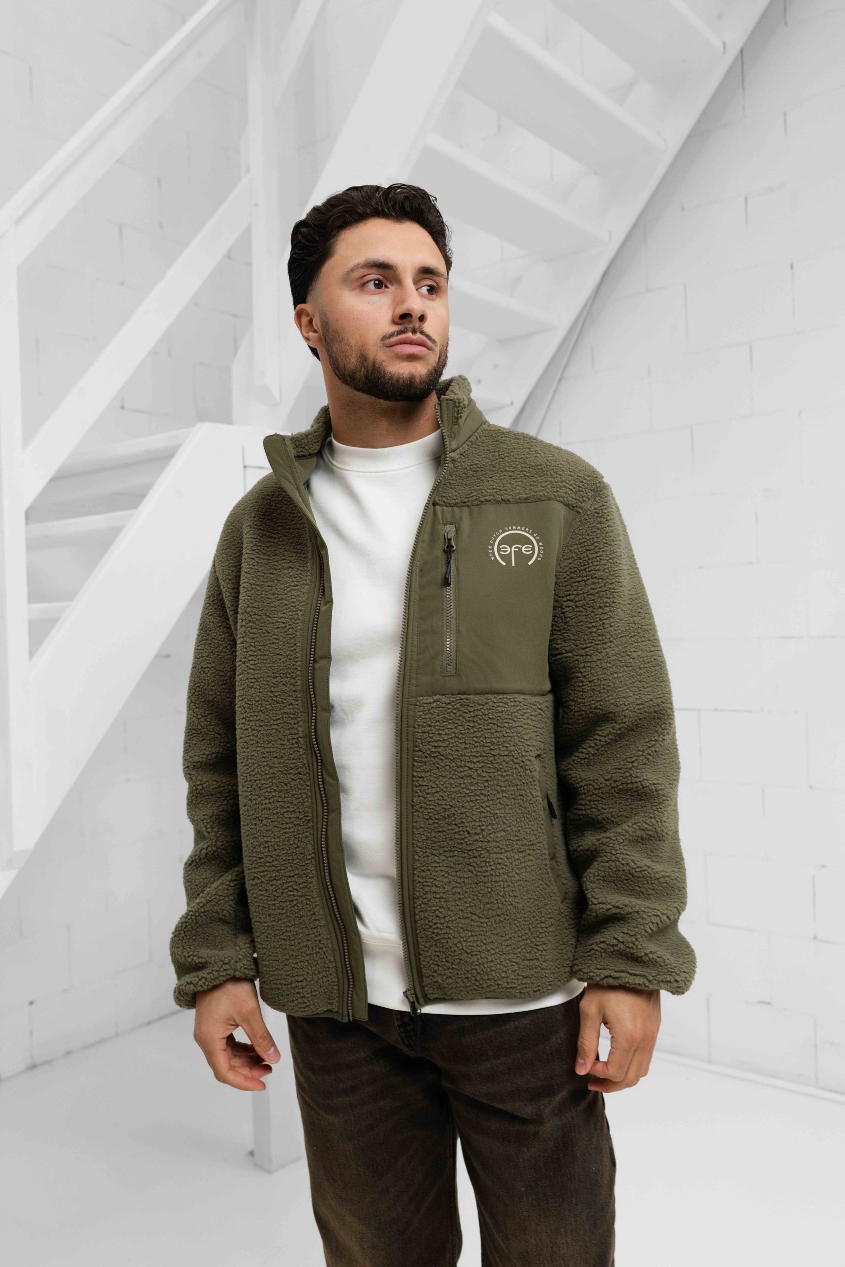Enfance Fleece Jas Heren Donkergroen