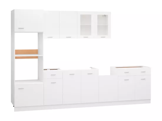 Ensemble de meubles de cuisine 7 pcs Blanc Aggloméré
