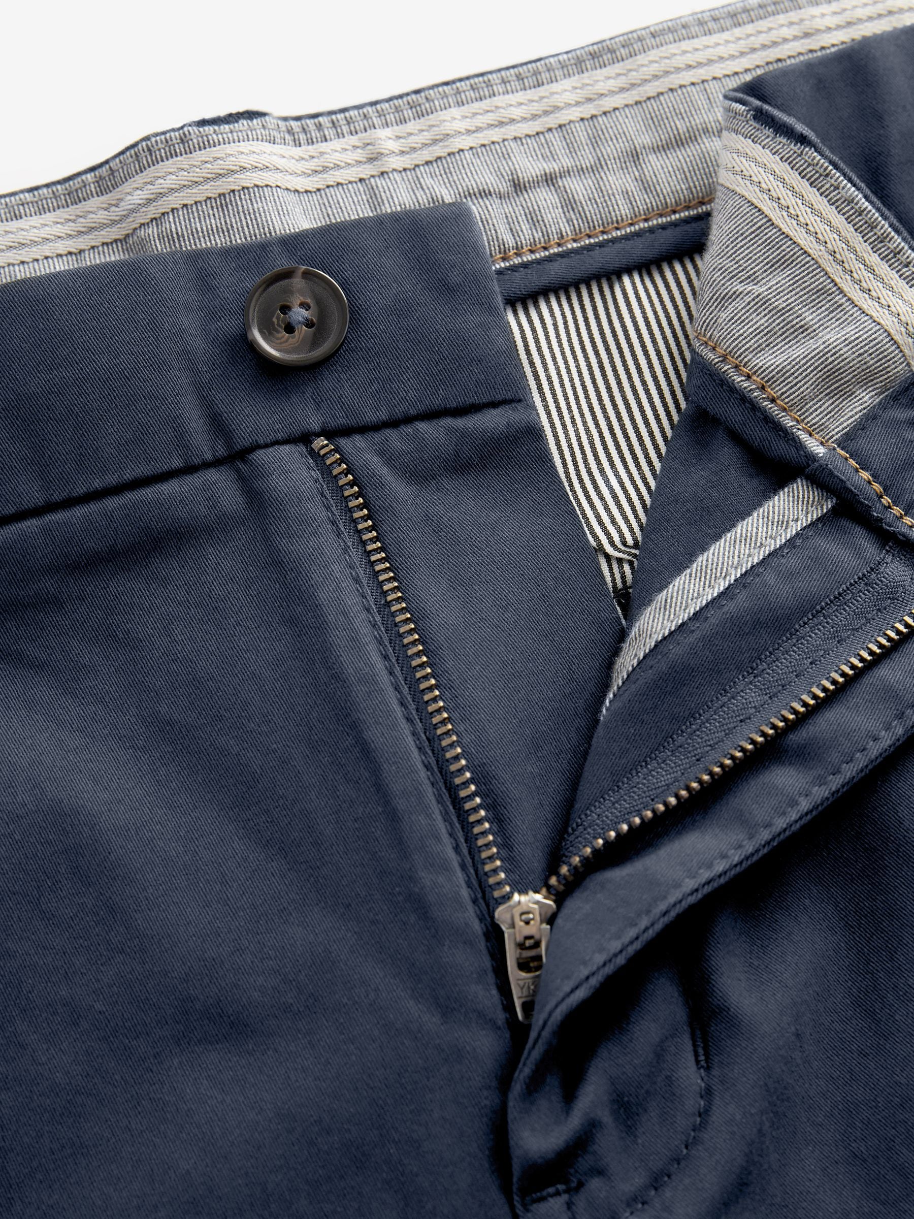 Normaal blauw - Straight fit - Chinoshort met stretch