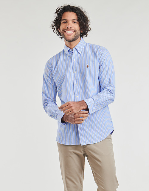 Polo Ralph Lauren - CHEMISE COUPE DROITE EN OXFORD Azul / Blanco / Azul / Blanco / Multiple