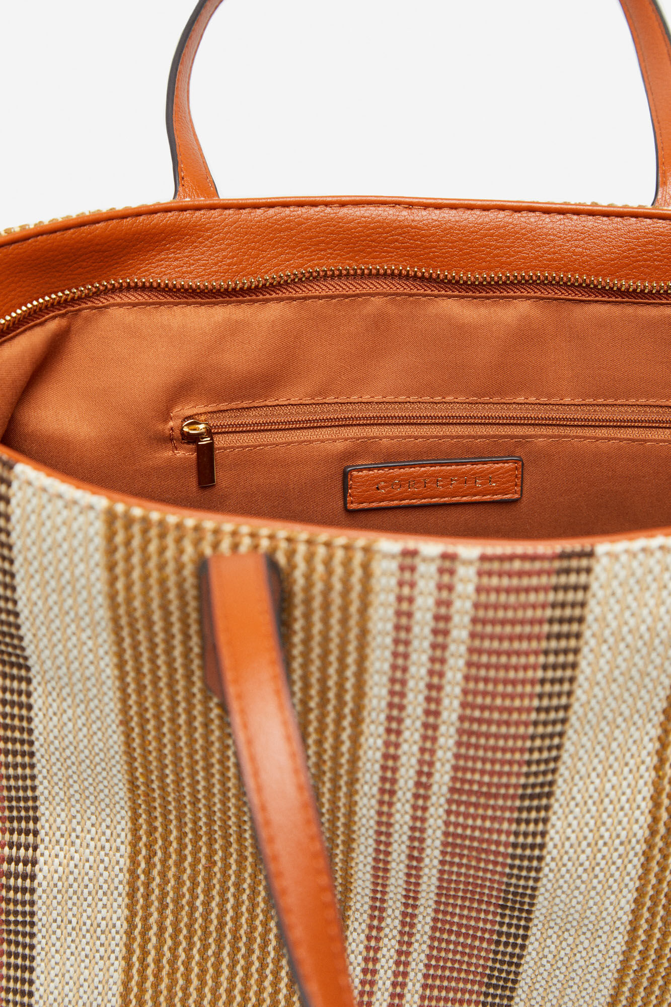 Bolsa shopper tejido rústico - Dorado