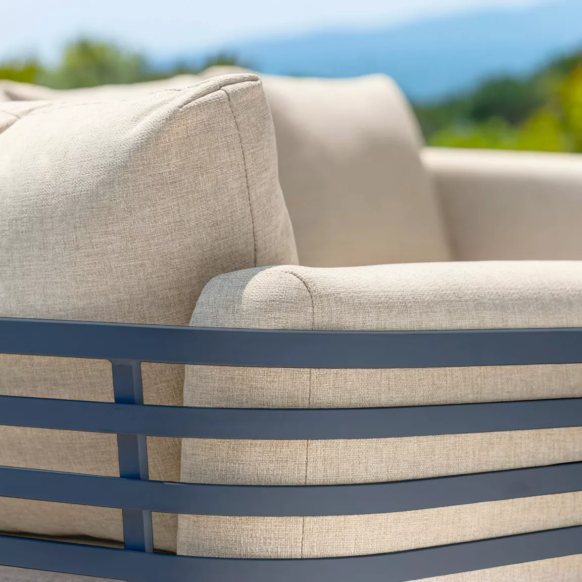 Fauteuil de jardin en aluminium Monte Carlo Gris anthracite et beige