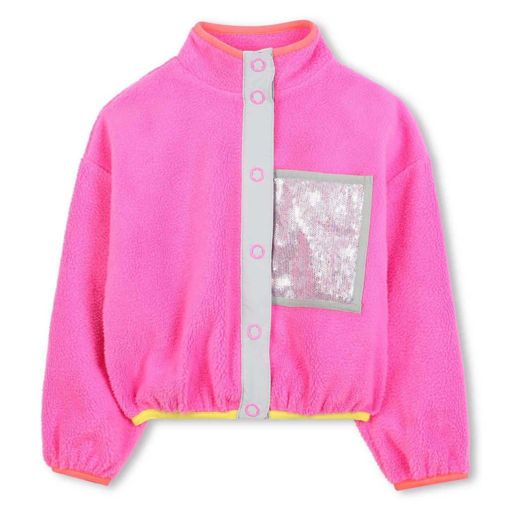 Billieblush teddy jas herfst met pailletten roze