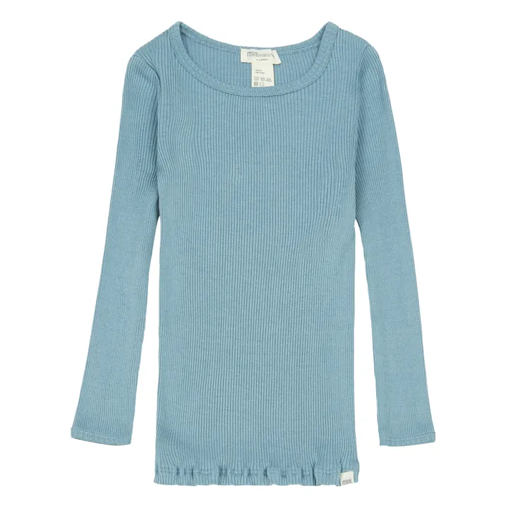 Minimalisma T-Shirt Seamless Soie et Coton Bergen | Bleu ciel