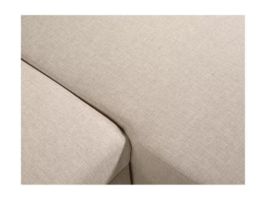 Canapé d'angle 3 places Maria réversible, convertible avec coffre en tissu - Beige - L227 x P146 x H81cm - Loungitude