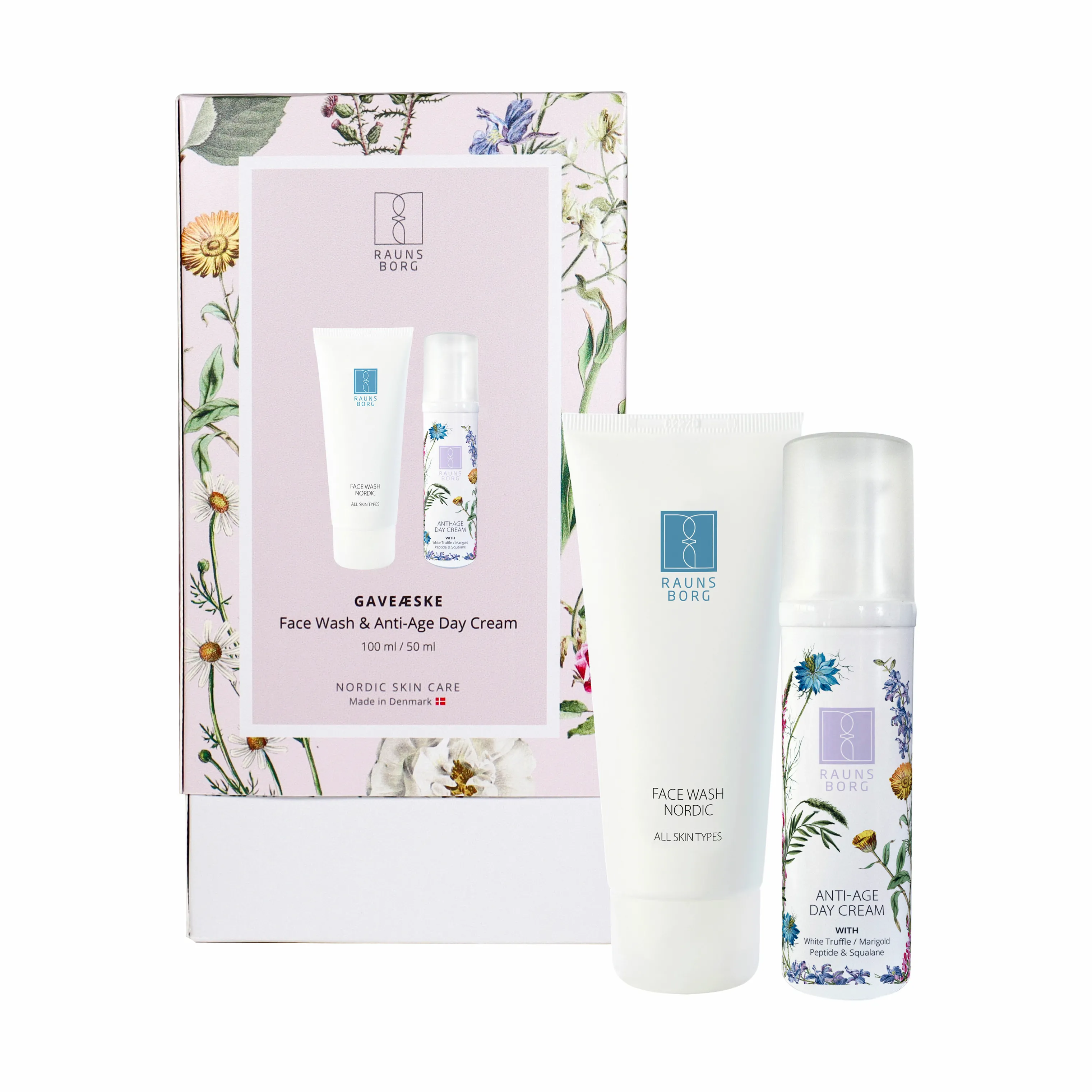 Raunsborg Nordic Face Wash & Anti-Age Day Cream Gavesæt